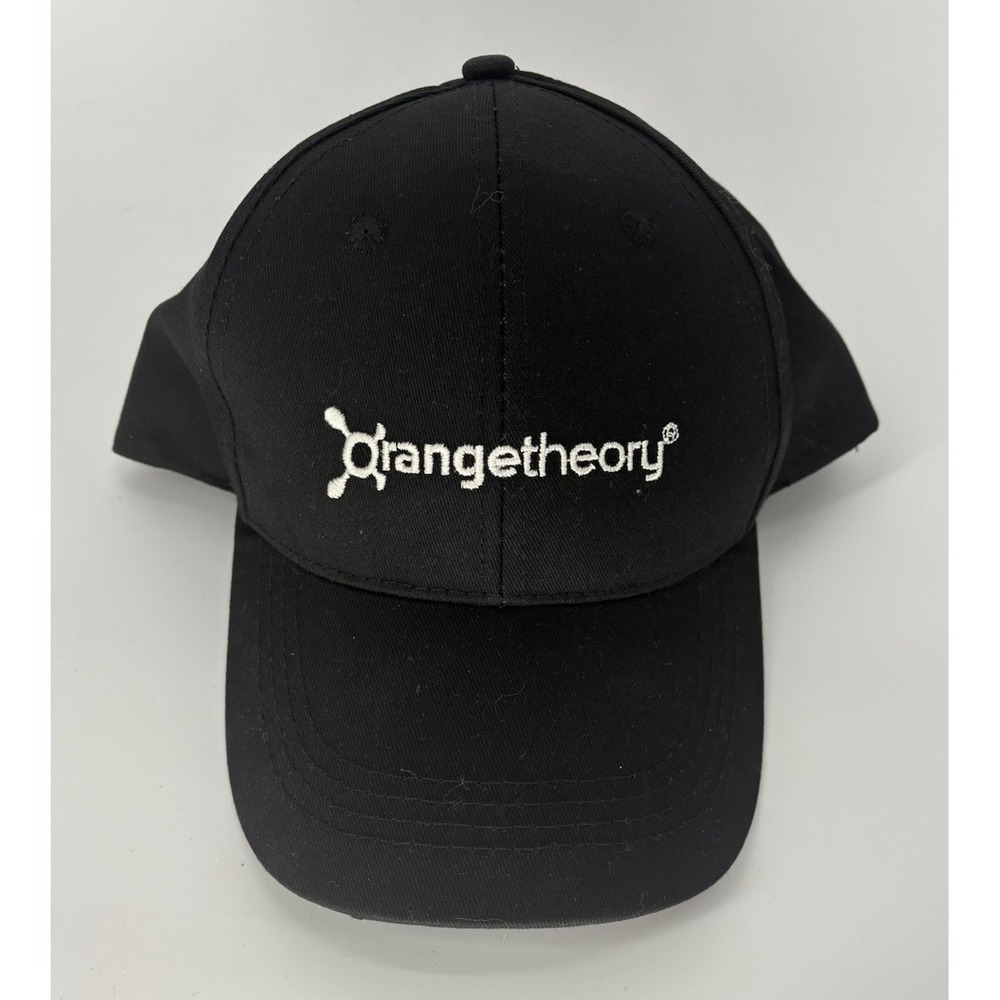 Orangetheory Fitness OTF Black Adjustable Hat Cap White Embroidered Logo NWOT